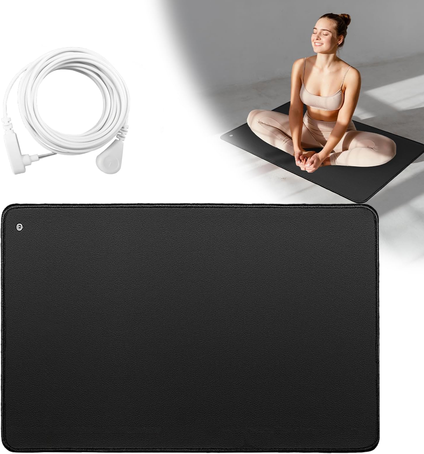 Grounding Mat Earth Connected Mat for Feet Bed Desk Better Sleep Relief Balance 23.6x35.4 Inch Floor Mat with Cord