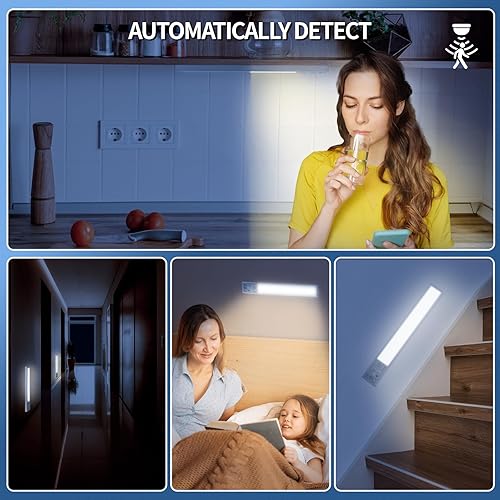 Miniatura 4 de Luces inteligentes para debajo del gabinete, sensor de movimiento inalámbrico 111LED para armario, mesita de noche, escaleras, soporte de modos de