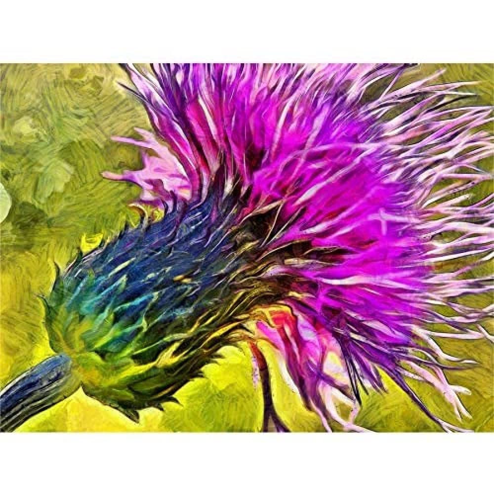 Scottish Thistle Flower Vibrant Wall Art Print