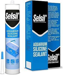 SELSIL Aquarium Silicone Clear Sealant - Fish Safe, Solvent-Free, High Elasticity, Ozone-Resistant Transparent 10.14oz for Aquariums