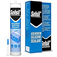 Vista 1 de SELSIL Sellador transparente de silicona para acuario, alta elasticidad, seguro para peces, sin disolventes, resistente al ozono, transparente