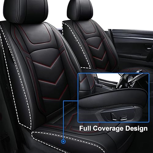 Miniatura 3 de Fundas de asiento de automóvil para vehículos de 5 asientos, protector de asiento delantero y trasero, impermeable, de piel sintética, protector de