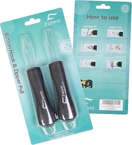 Vista 8 de Fanwer Paquete de 2 ganchos de botón y ayudante de tracción de cremallera, herramienta de asistencia de botón, herramienta de ayuda para vestir