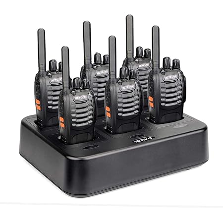 Case of 6,Retevis H-777 Walkie Talkies for Adults Long Range, Rechargeable Two-Way Radios,with 6-Way Multi Unit Charger,Flashlight Handheld Business 2 Way Radios