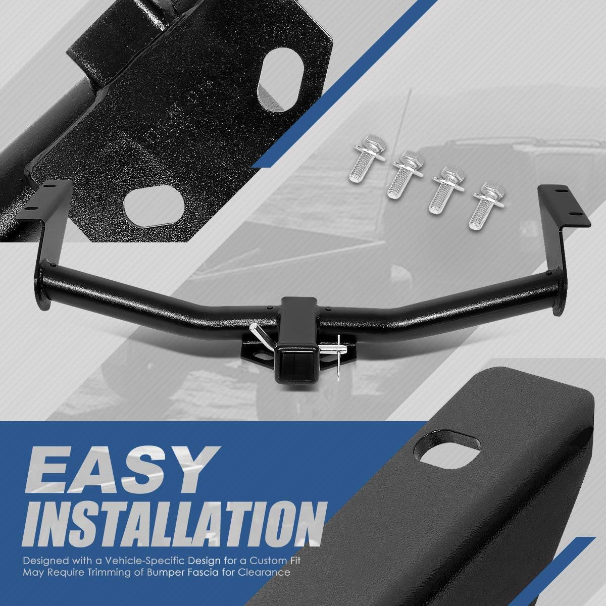 Auto Dynasty 2 Inches Class 3 Trailer Hitch Receiver Compatible with Jeep Liberty 02-07