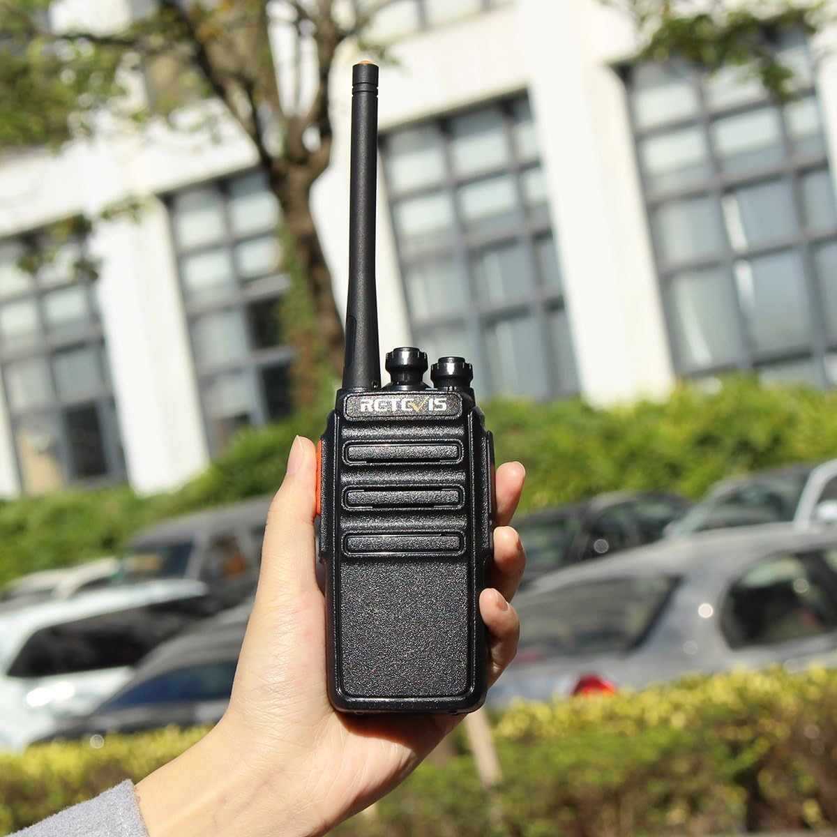 Retevis RT24 Plus Talkie Walkie Professionnel, Talkie-Walkie Longue Portée PMR446 sans Licence 16 Canaux CTCSS/DCS, Toki Walki avec Oreillette pour Restauration, Vente au détail (Noir,4 Pcs)