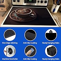 Vista 4 de Cubierta para estufa eléctrica de 28 x 20 pulgadas, protector superior de estufa de goma suave y duradero, protector superior de estufa fácil