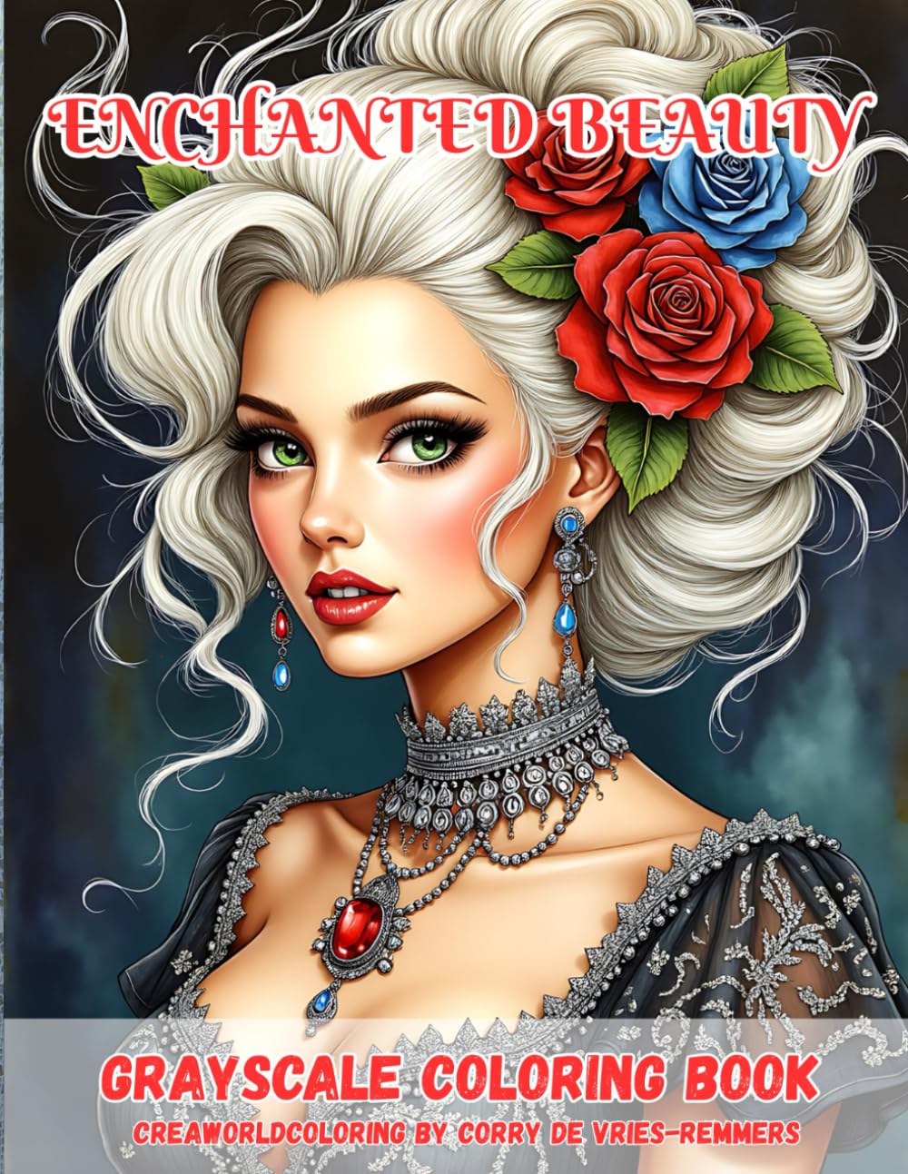 Enchanted Beauty: Grayscale coloring book for adults