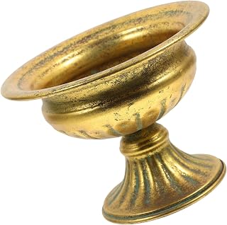 SHINEOFI Maceta Decorativa Estilo Moderno y Chic de Hierro Dorado para Plantas y Flores Adecuado para Balcón y Decoración de Oficina
