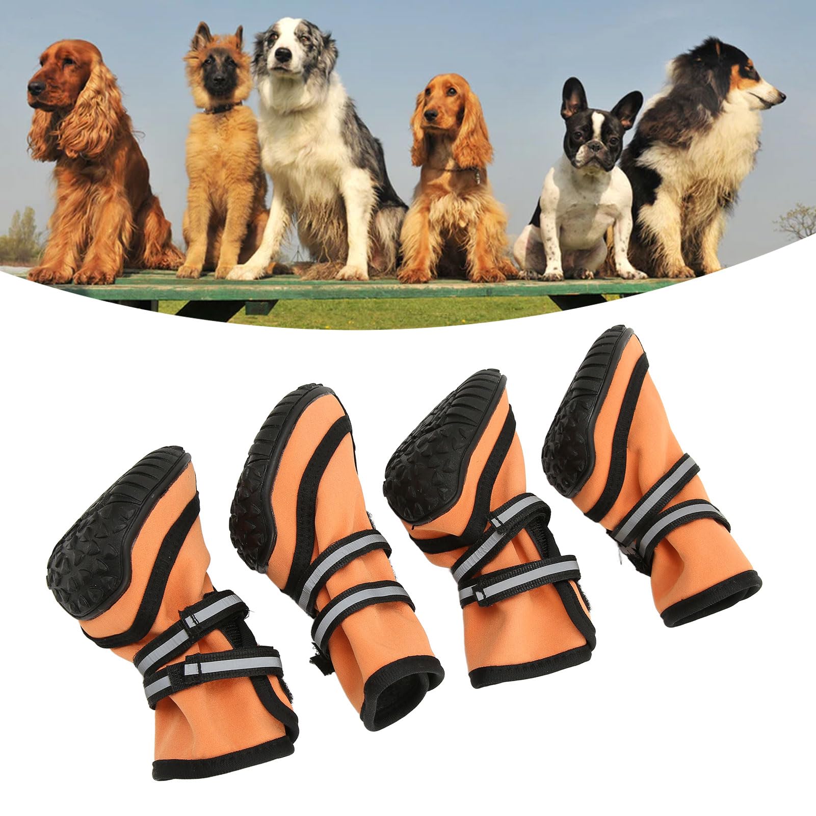 TITA-DONG Chaussures pour Chien Protège-Pattes, Bottes Respirantes pour Chien pour Chaussée Chaude D'été, Bottes Antidérapantes Confortables pour Chien avec Semelle en Caoutchouc Respirante pour(XL)