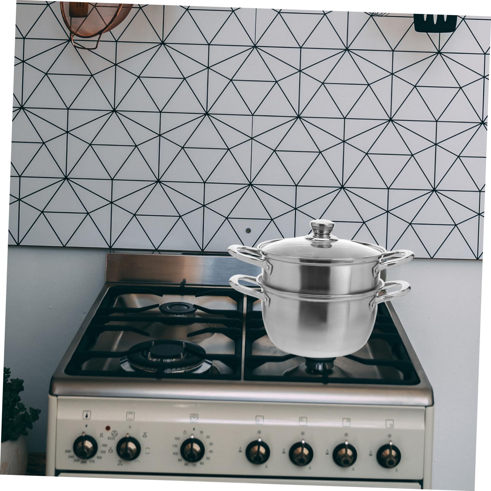 Zerodeko Olla de Vapor de Acero Inoxidable de Doble Capa Vaporera de Alimentos Apilable Cocina al Vapor y Cocina Simultáneamente Apta