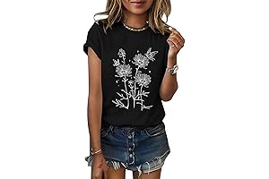 Sunflower Butterfly Print Short Sleeve Graphic Tee