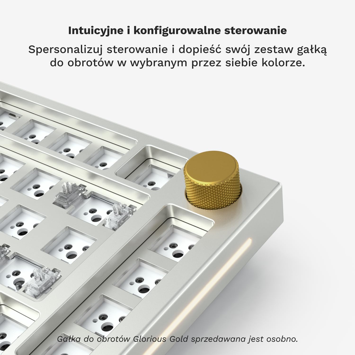 GLORIOUS Gaming GMMK PRO 75% Barebones (tylko obudowa) – modułowa, gamingowa klawiatura mechaniczna, TKL, obudowa 1,5 kg, konfigurowalna, przełączników z 5 bolcami, układ międzynarodowy/ISO - Biały
