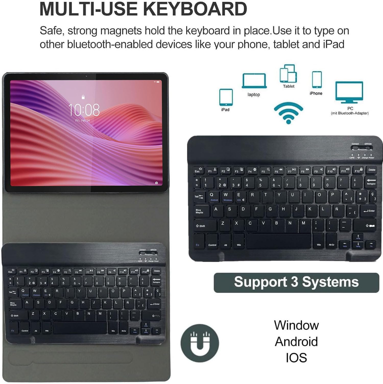 Tastiera Microsoft Surface Go Type Cover (per Go 1-4) QWERTY Italiano - Bordeaux, Rinnovata