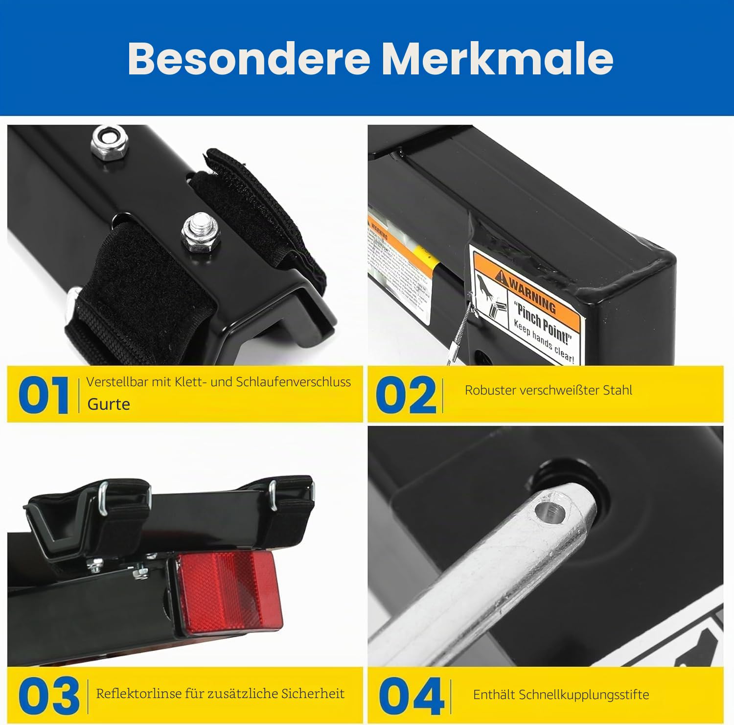 MaxxHaul, Fahrradträger für 4 Fahrräder, schwarz, für PKW, LKW, SUV, Minivans, groß, 70210