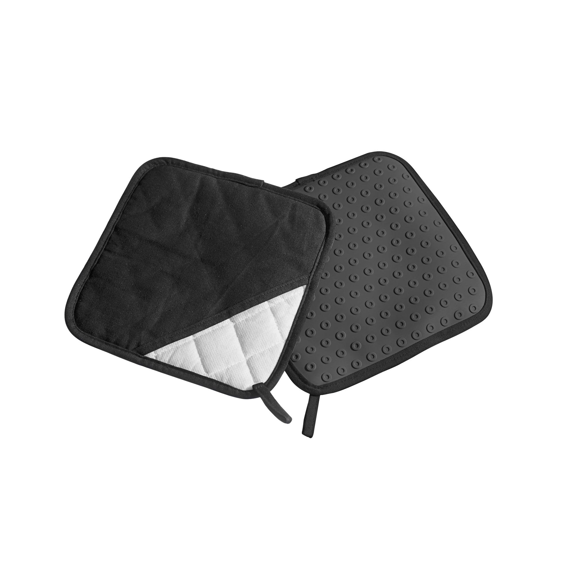 Lurch 70091 Silicone/Fabric Pair Pot Holder, Black