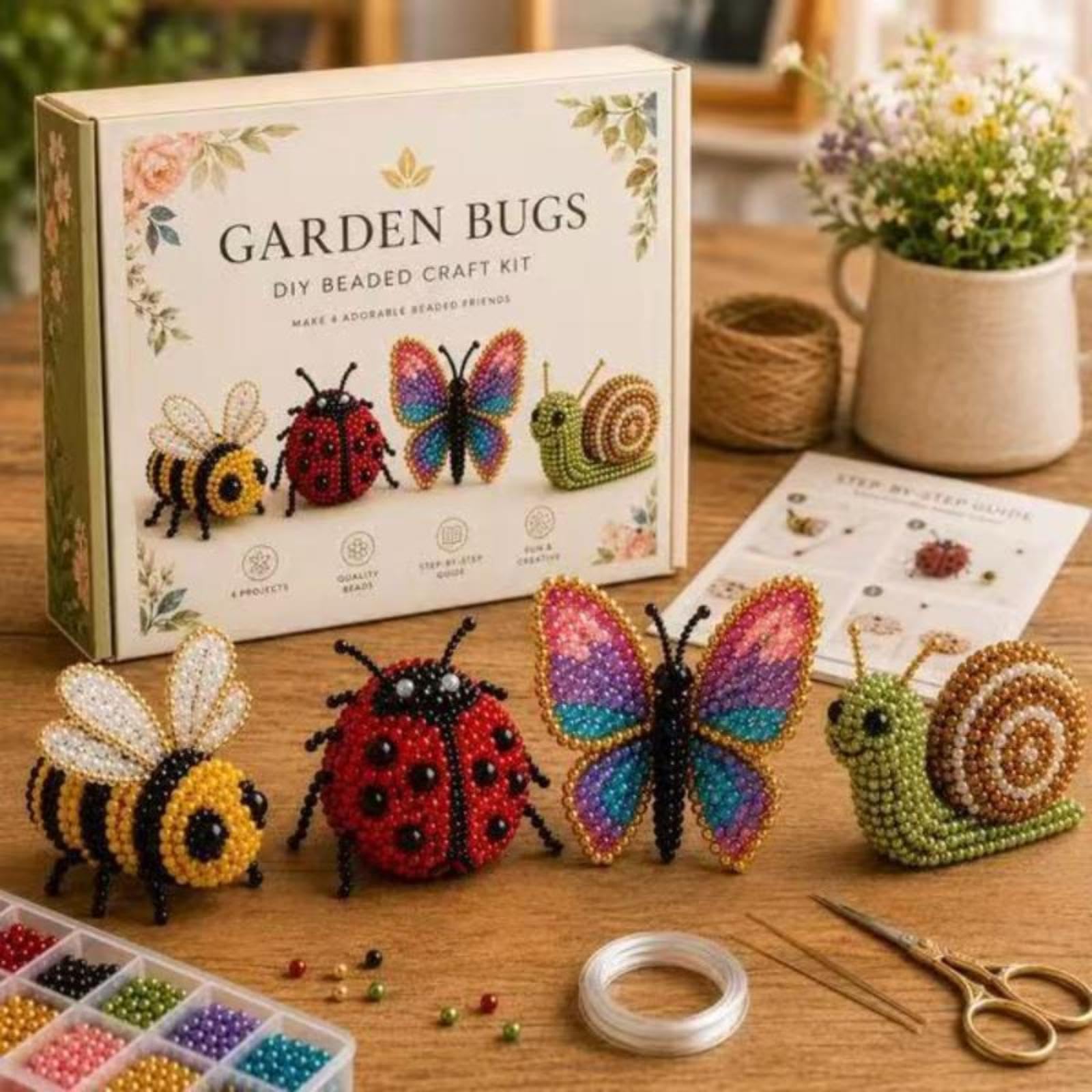 3D Beaded Animal Kit For Adults, Tiny 3D Beaded Animals Beading Embroidery Kits for DIY Crafting and Stress Relief, Animal Themed Beadwork Kits For Beginners & Craft Enthusiasts With Instructions