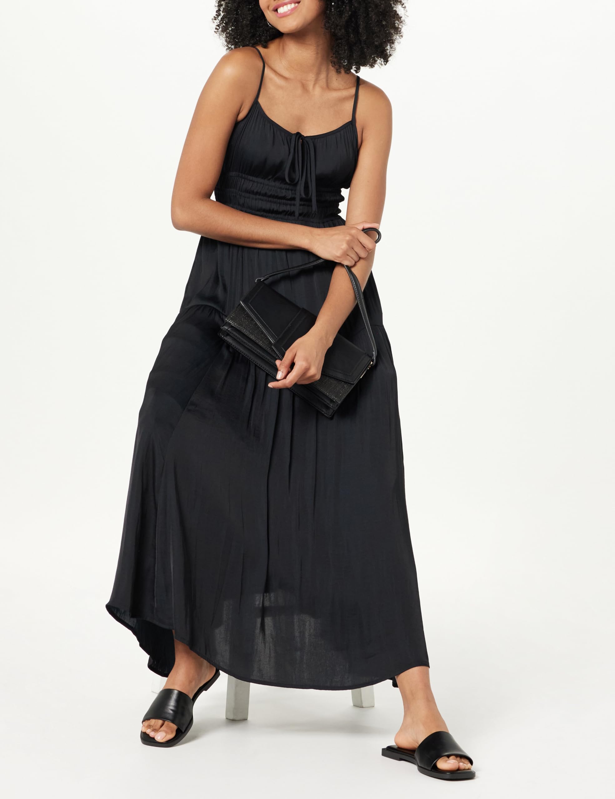 The Drop Tavia Tie-Front Tiered Maxi Dress Maxi Abito Donna