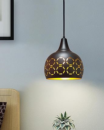Pendant Lamp Shade for Kitchen Island, Color Metal Minimal Pot Pendant Light Shades, Nordic Wood Bedroom, Living Room, Black Tulip (Black Tulip)