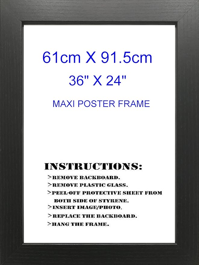 MAXI POSTER SIZE BLACK FRAME 91.5cm X 61cm 36" X 24" Amazon.co.uk Home & Kitchen