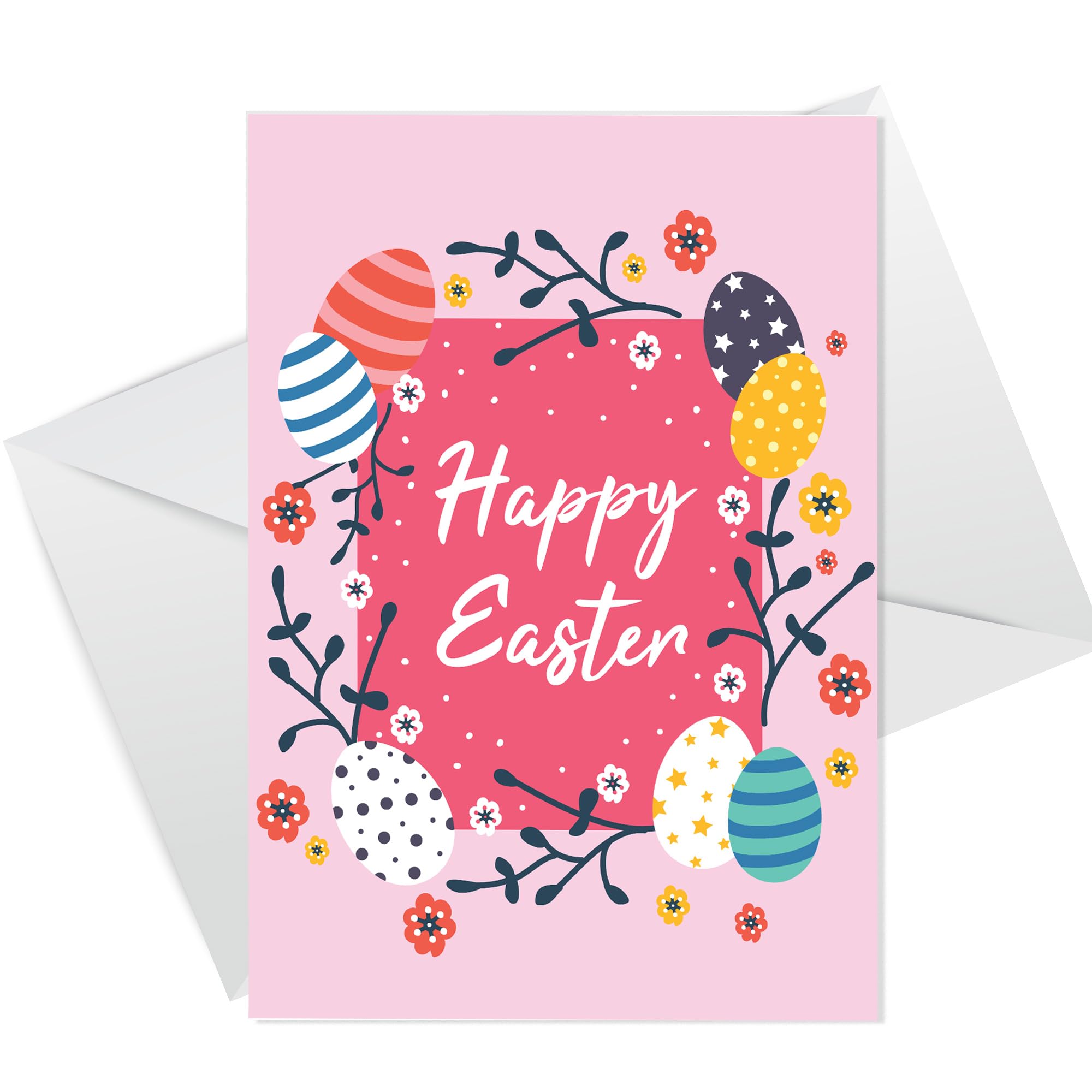 RED OCEAN Happy Easter Greetings Card For Kids Children Students Teacher | Easter Card For Son Daughter | Happy Easter Card With White Envelope | Easter Card For Friends Family