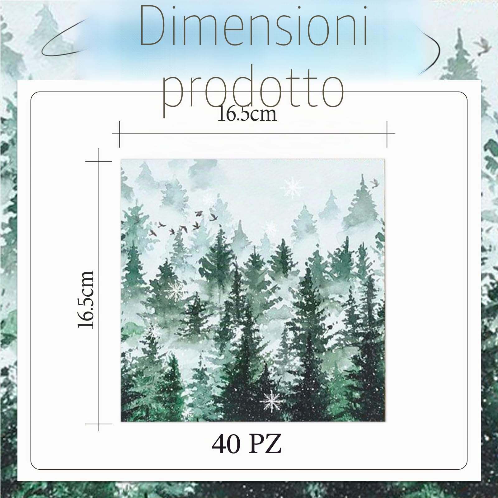 Kotkiddy 40 Pezzi Tavoletta Invernale Foresta Naturale Serviette di Carta 2 Strati Rustico Paese di Legno Serviette da Cocktail Monouso Serviette da Cena Serviette da FES