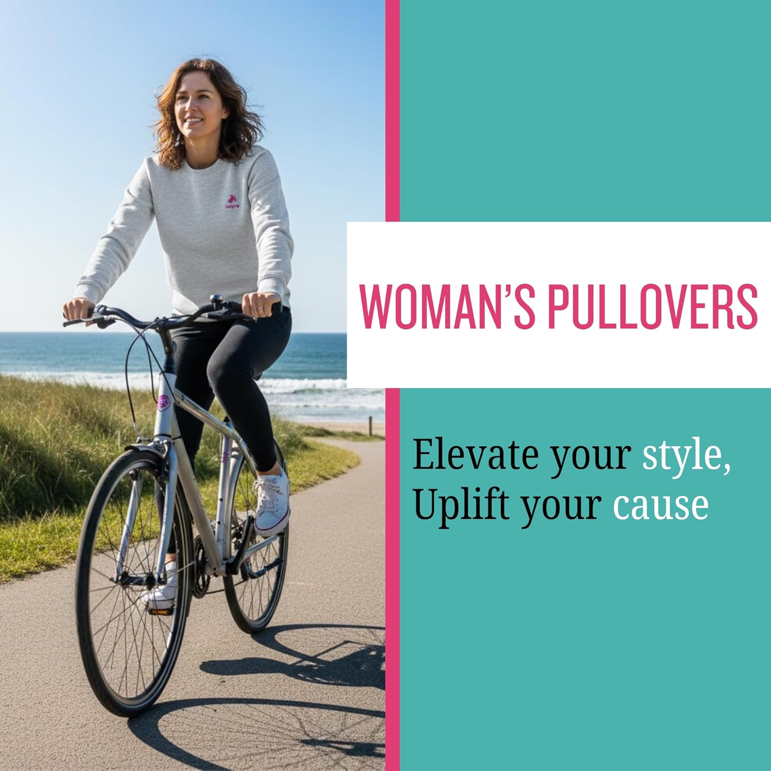 Women’s Soft Comfort Organic Cotton Sweatshirts - Crewneck Pullover for Women - Relaxed Fit Women's Crewneck - Image 3