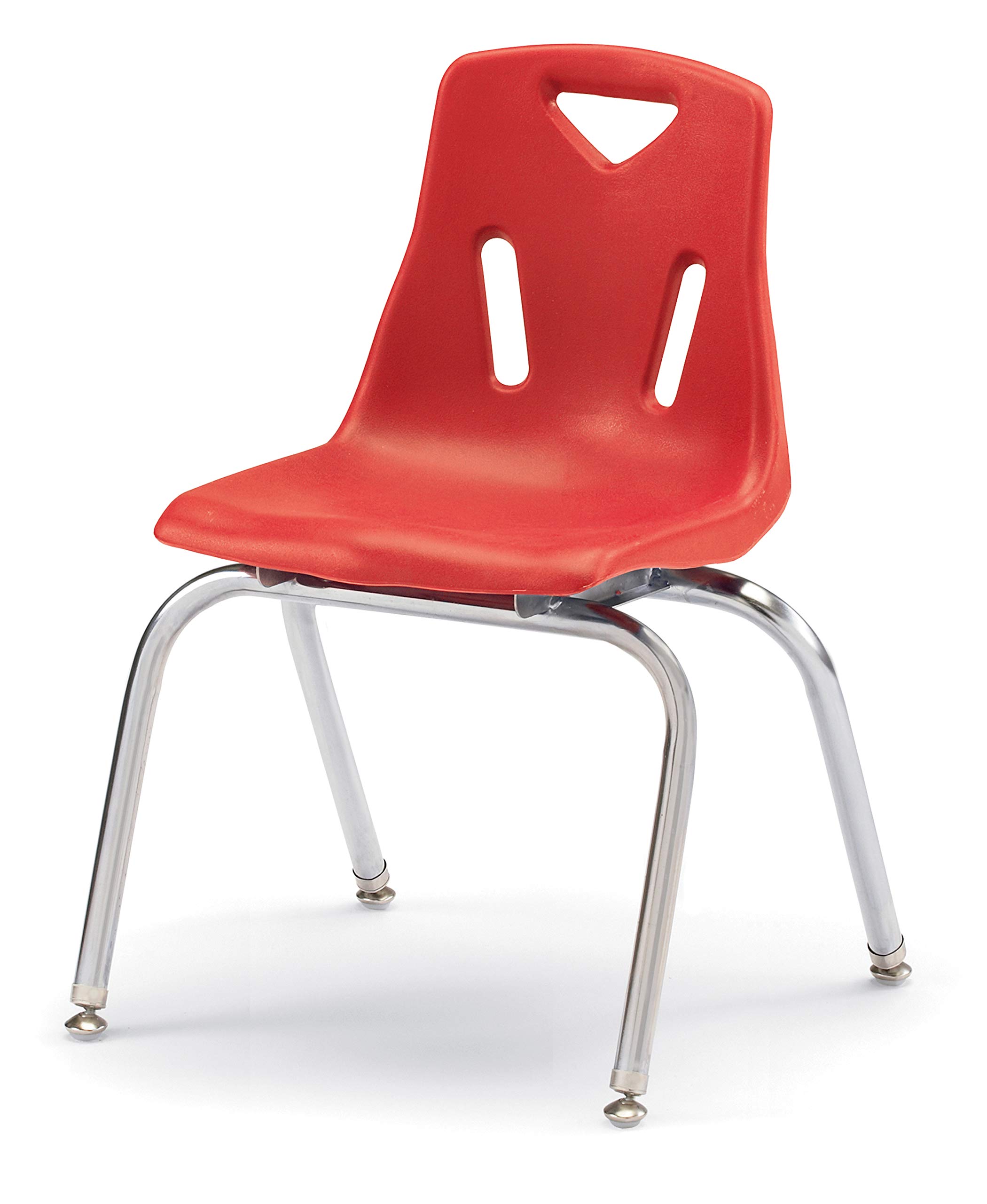 Jonti-Craft Berries 8146JC1008 Stacking Chair with Chrome-Plated Legs, 16" Height, Red