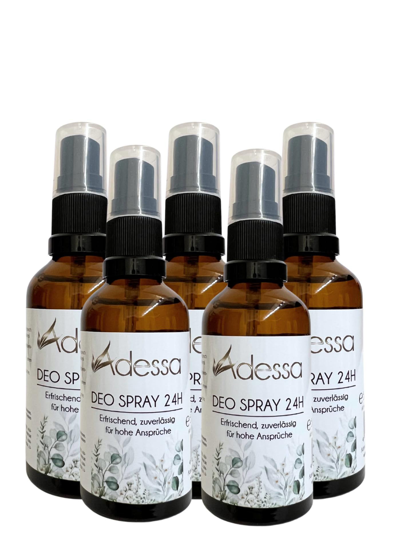 Adessa DEO SPRAY 24h, 5er Set (4+1), 50ml, Deodorant mit Aloe Vera und Panthenol