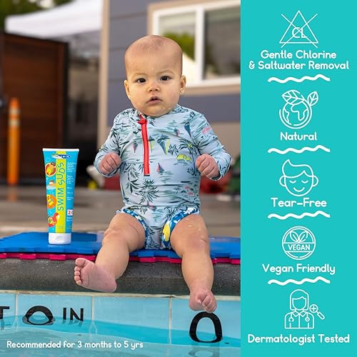 Miniatura 4 de TRISWIM SUDS DE NATACIÓN PARA NIÑOS Formulados para bebés y más. Champú y gel corporal 2 en 1 natural, sin lágrimas, elimina suavemente el cloro y