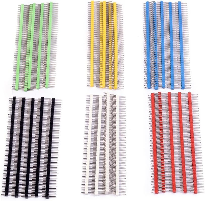 Cylewet 30Pcs 40 pin Breakable Pin Header 2.54mm Single Row Male Header Connector Kit PCB Pin Strip for Arduino (Pack of 30) CYT1006