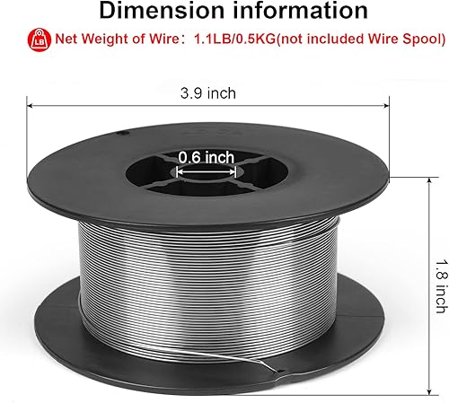Miniatura 2 de Alambre de soldadura de núcleo de fundente, alambre Mig sin gas, carrete de acero al carbono sin gas, alambre de soldadura Mig (0.030 pulgadas, 1.1