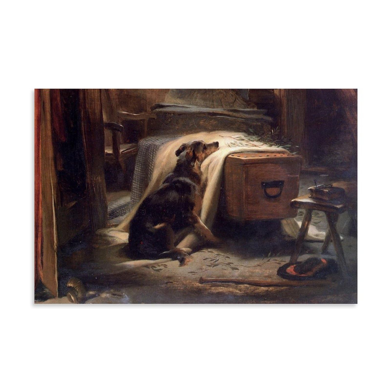 Xuxuecc Unframe Edwin Landseer Wall Art Prints Paintings Poster Old Shepherds Chief Mourner Cool Artworks Painting Wall Art Canvas Prints Hanging Picture Home Decors Gift Idea 12X18inch(30X45cm)