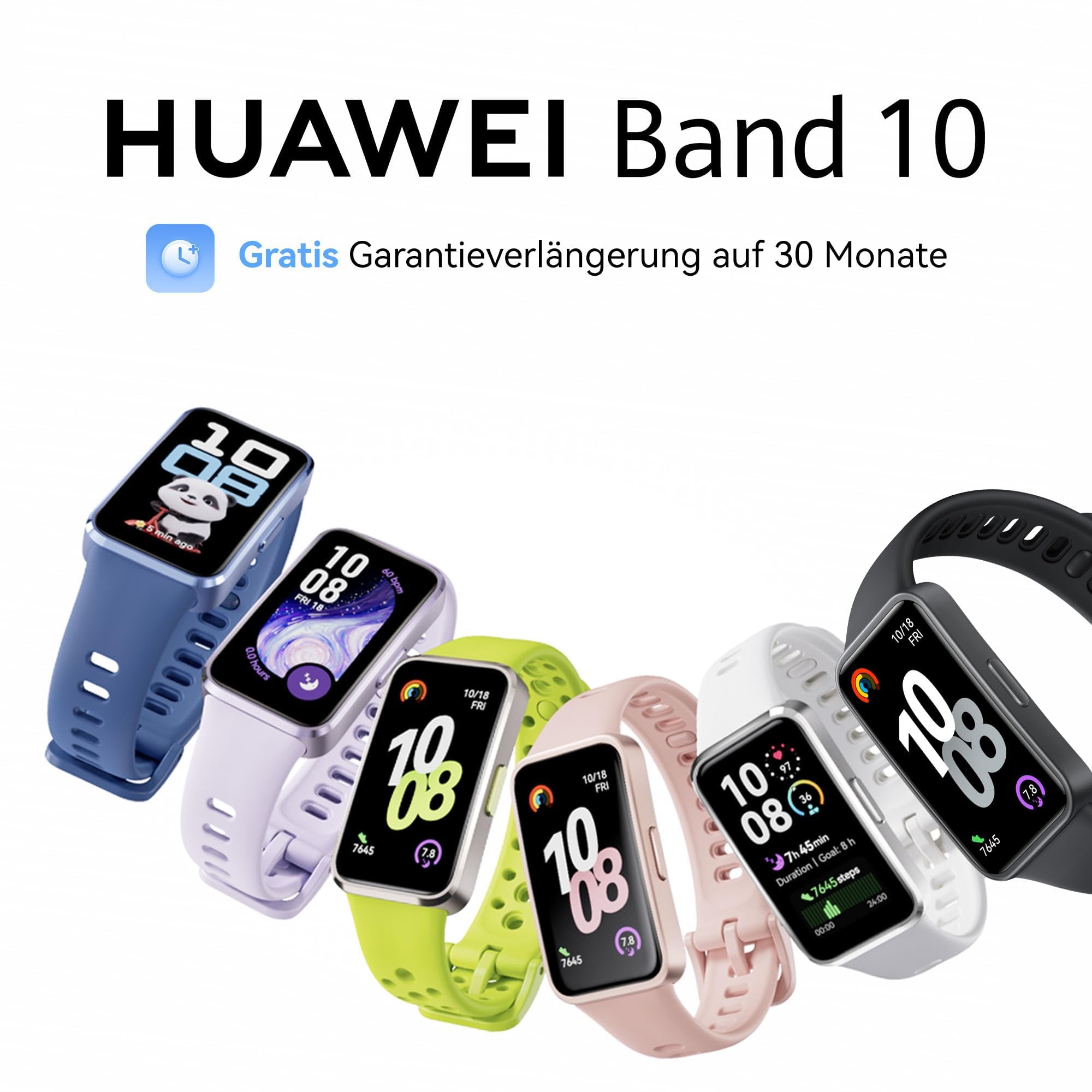 HUAWEI Band 10 Smartwatch, Fitness-Tracker, Schwarz | 24/7 Tracking bietet genaue Schlafanalyse & HRV-Messung. Perfekt für Fitness-Enthusiasten zur täglichen Regeneration.