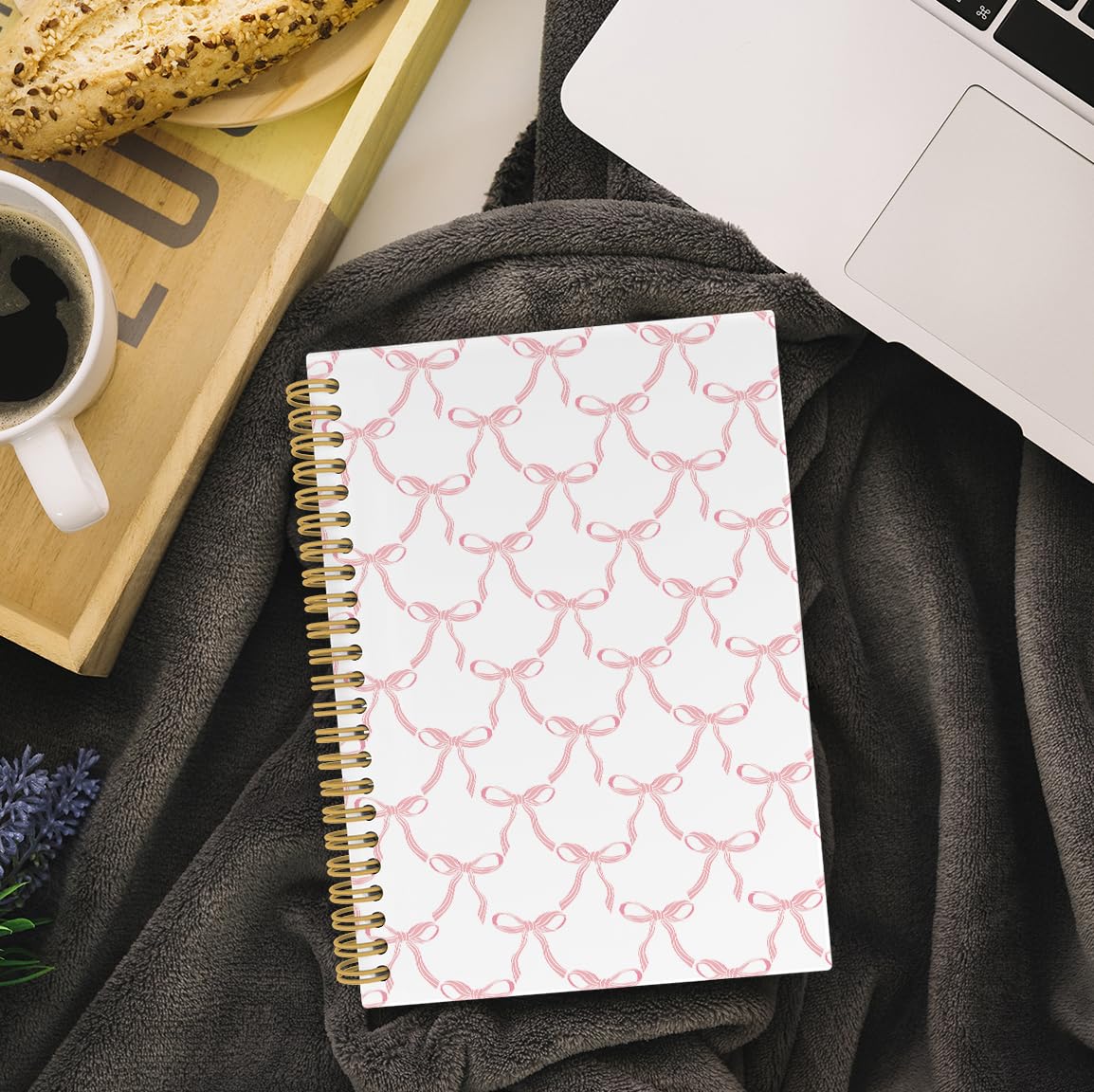Snapklik.com : Preppy Pink Bow Notebook, Coquette Notebook Journal ...