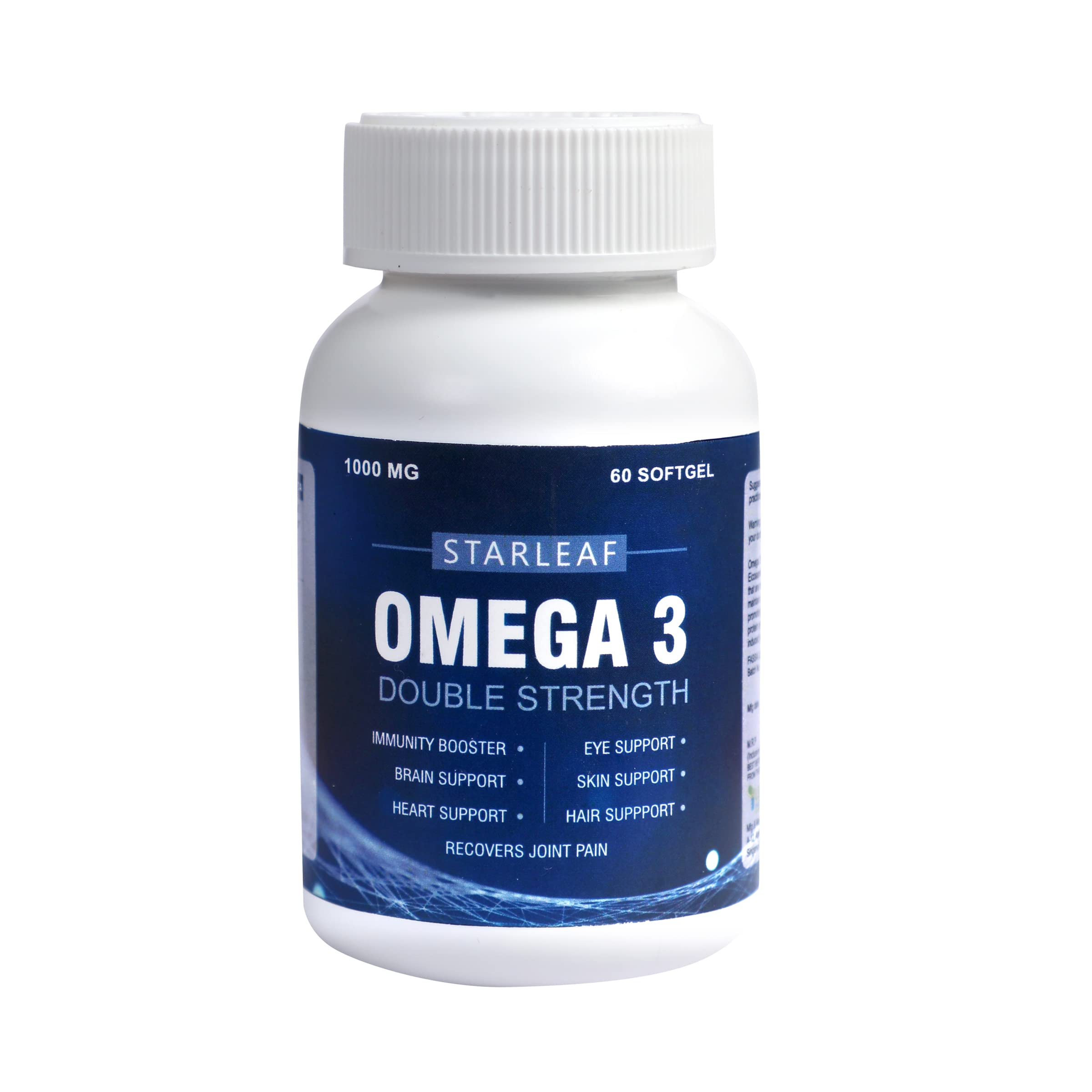 Starleaf Fish Oil Capsule For Men And Women 60 Omega 3 Fish Oil Capsules/1mg Double Strength/1000mg 2X Strength/Helpful for Heart, Eyes, Joints & Brain Health (Pack Of 60 Capsules) (B09RGSGGM5) Amazon Price History, Amazon Price Tracker