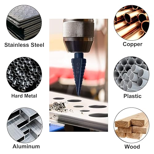 Miniatura 5 de M35 - Juego de brocas escalonadas para metal, 18-1-38, 19 pasos, brocas de cobalto, resistentes para acero inoxidable, metal duro, aluminio, madera,