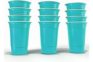 Party Cups, 16oz Durable Reusable Plastic Cups