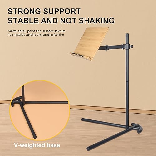 Miniatura 8 de wishacc Soporte para laptop para sofá, bandeja de computadora portátil de altura ajustable para leer en la cama, compatible con iPad Pro de 12.9