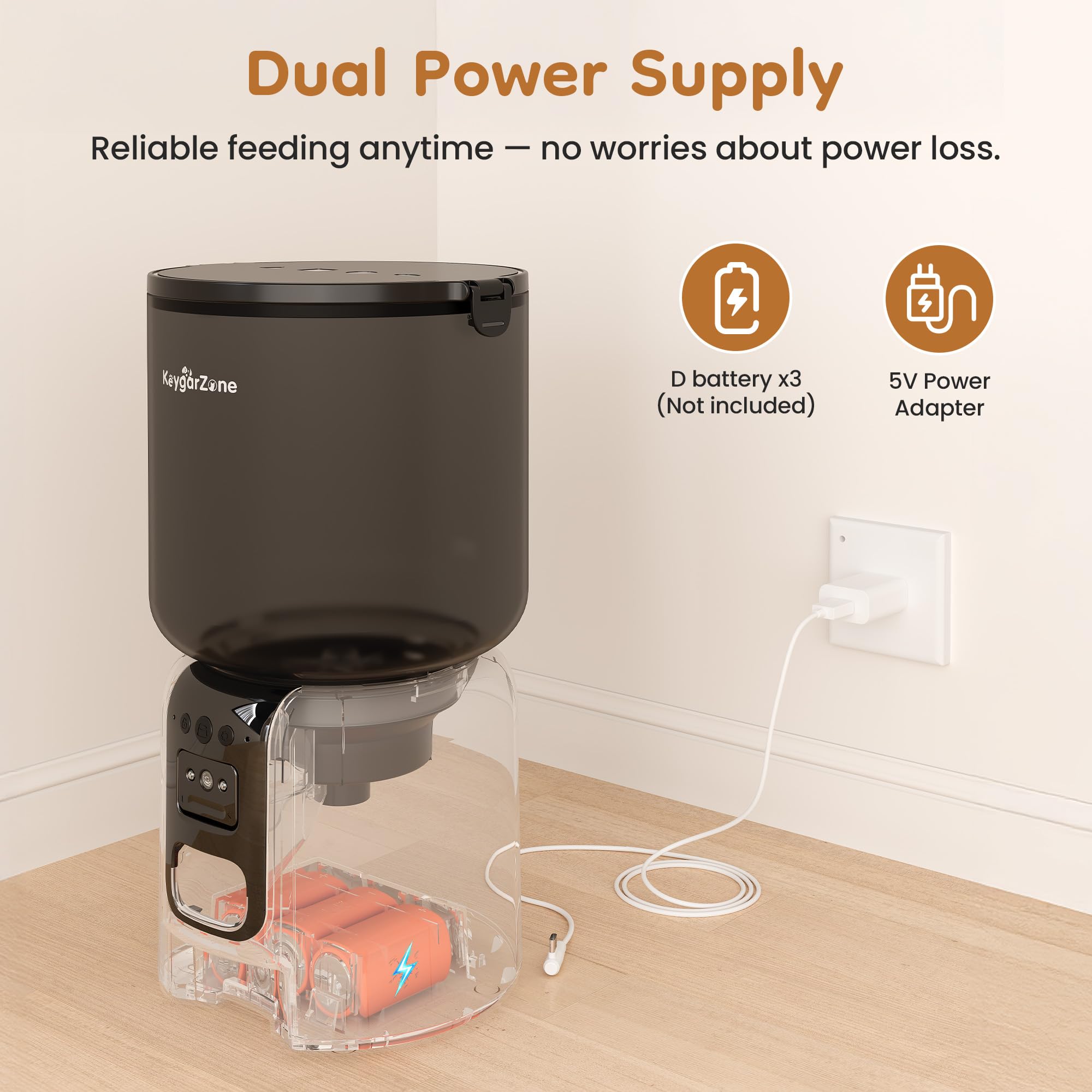 Automatic Cat Feeder, Adjustable 1080p Camera, 5G WiFi & App Control Cat Food Dispenser, Automatic Feeder Cat Dry Food with Dual Power & Voice Recording, Smart Automatic Dog Feeder Portion Control - image 4