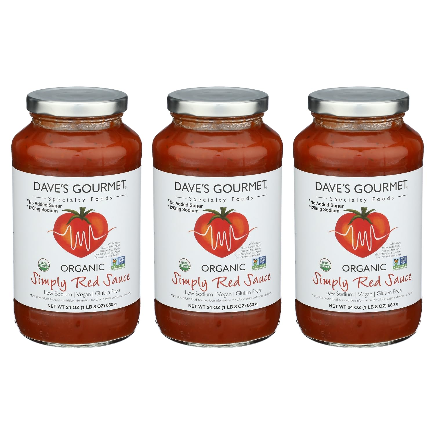 Dave's Gourmet Organic Simply Red Sauce - Non GMO, Vegan, Gluten Free Tomato Sauce