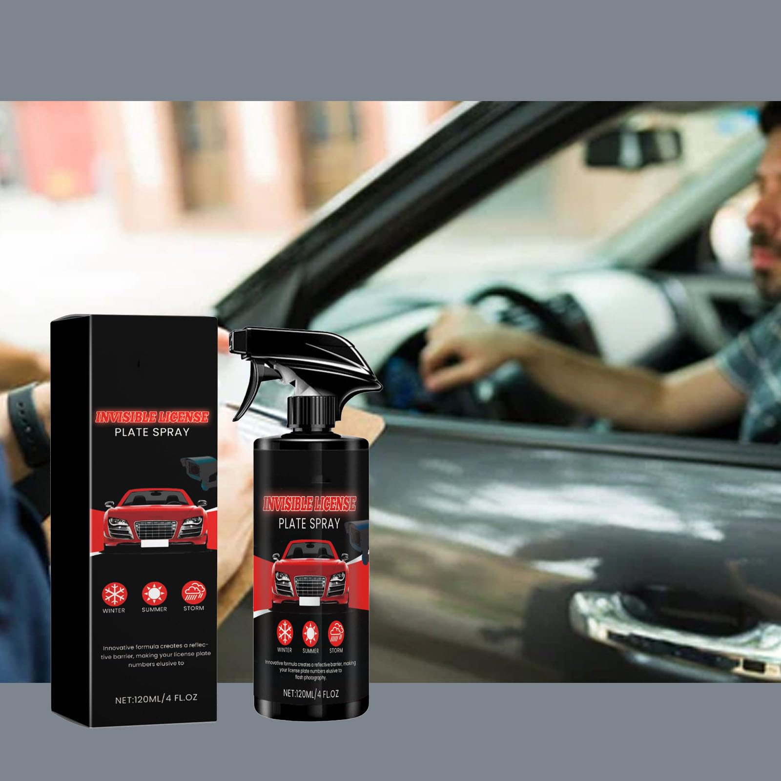 Spray nettoyant 3 en 1 haute protection pour voiture, nettoyant sans eau, anti-rayures, nettoyage automatique et manuel de la peinture, pour métal, outils et voitures (120ML,2PC)