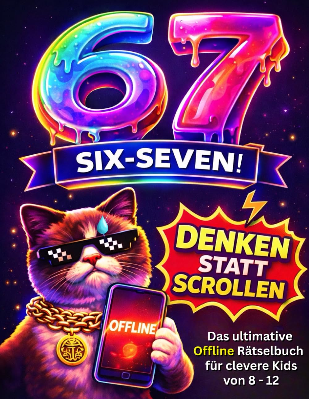 67 SIX SEVEN! Denken statt Scrollen: Das ultimative Offline-Rätselbuch für clevere Kids von 8-12 – mit kniffligen Logikrätseln, lustigen Memes & jeder Menge Denkspaß