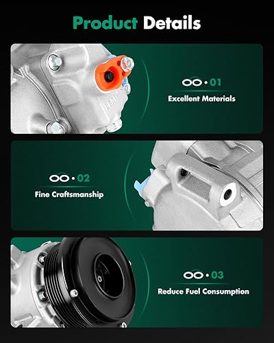 Miniatura 1094 de SCITOO CO 10739C - Compresor de CA compatible con Honda Element 2.4L 2003 2004 2005 2006 2007 2008 2009 2010 2011