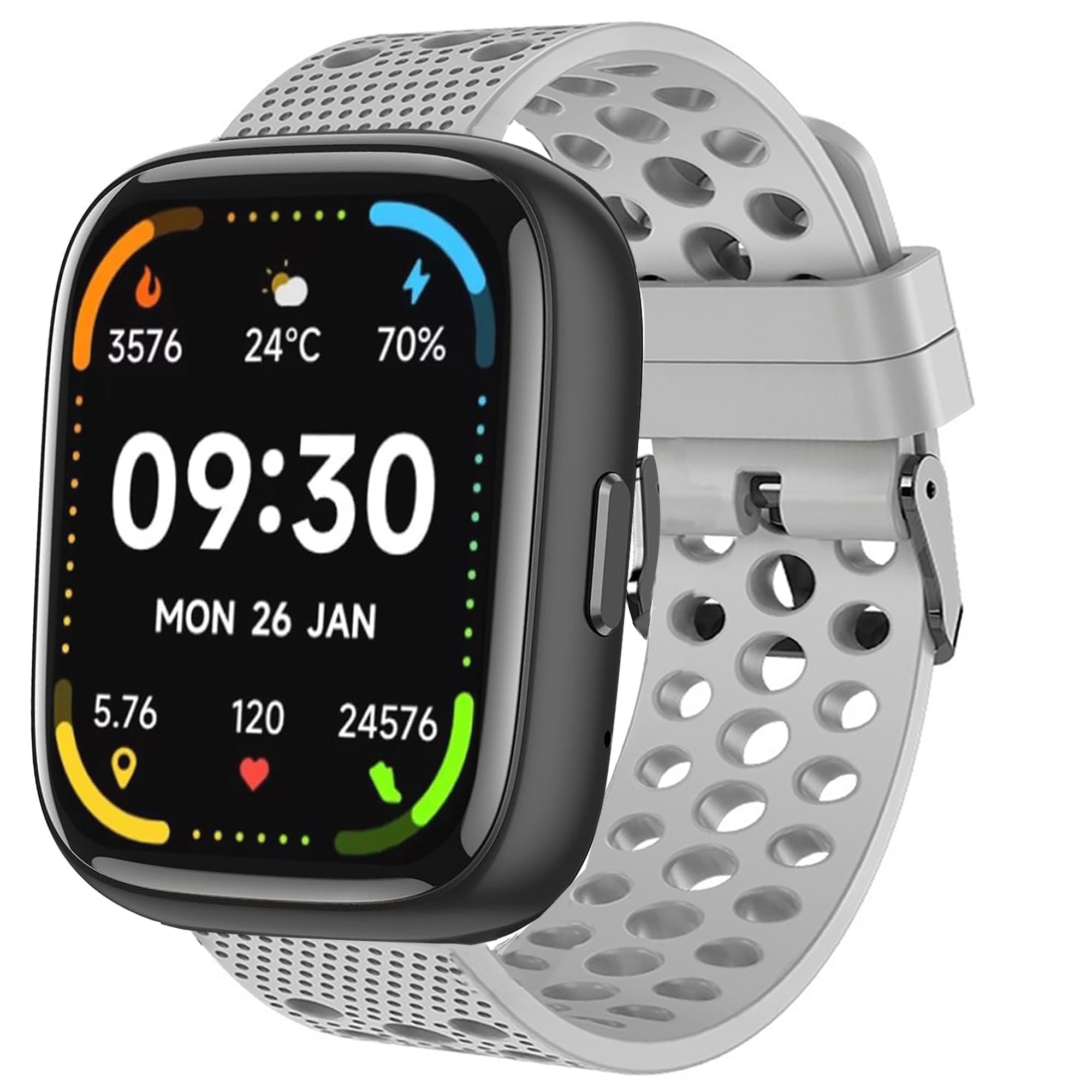 Compatible with Faweio Smartwatch Bands Lamshaw 22mm Silicone Replacement Wristbands Sport Strap with Metal Buckle Compatible for Faweio
