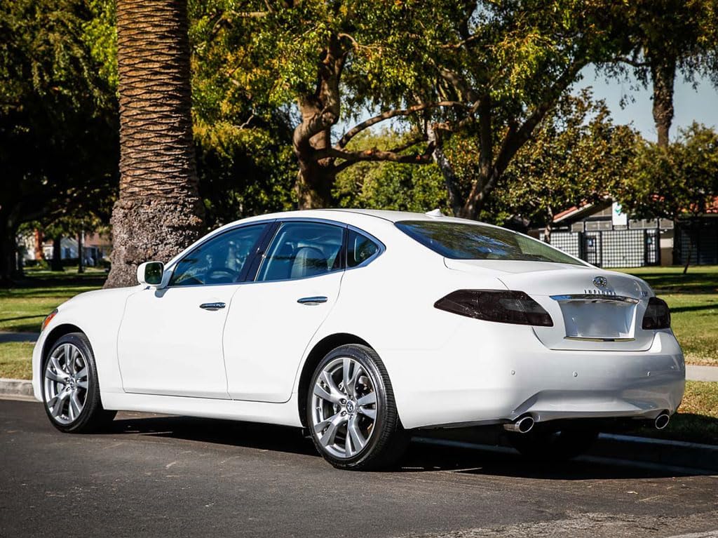 Rvinyl Tail Light Pre Cut Film Tint Cover Kit in Blackout Smoke Compatible with Infiniti M37 2011-2013 - Adhesive Backs