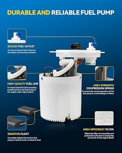 Miniatura 3 de Bomba de combustible eléctrica FG0786 Montaje PHILTOP Fit para Pacifica 2007-2008 3.8L 4.0L, 6802 8057AB, A30388, CFG0786, E7226M, P76632M, SP7191M