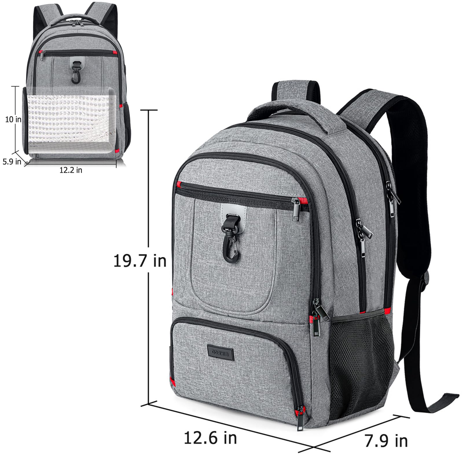 BIKROD Zaino Uomo Zaino per PC Portatile, 15,6 Pollici Zaino Porta PC con Caricatore USB Zaino da Lavoro, Impermeabile Zaino per Laptop, Computer, Notebook, Scuola, Viaggio Regalo Uomo & Donna