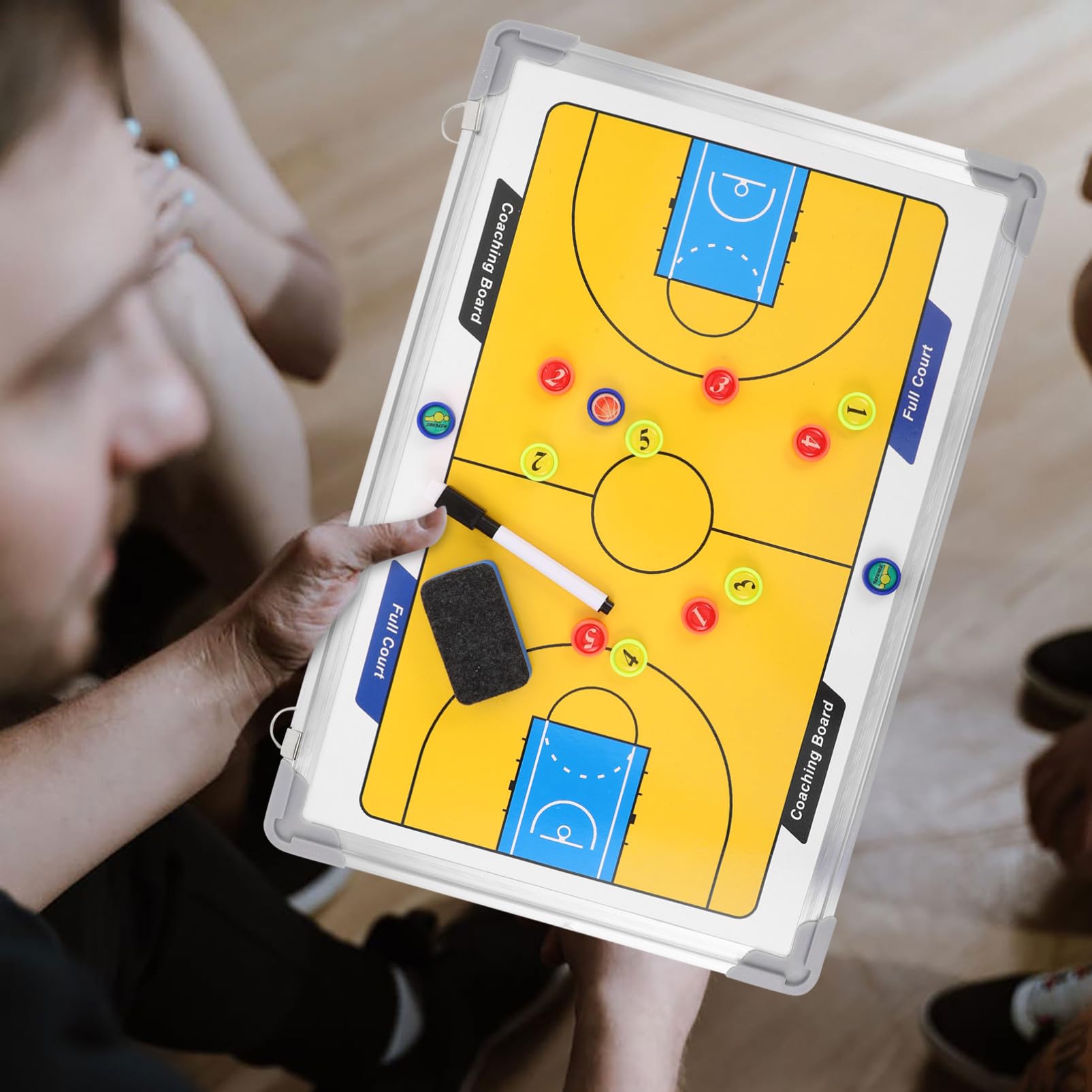 Gatuida Pizarra De Baloncesto para Entrenadores Estructura De Aleación De Aluminio Pizarra Blanca Colgante para Entrenamiento Enseñanza y Preparación De Partidos con Diagramas De Jugadas d