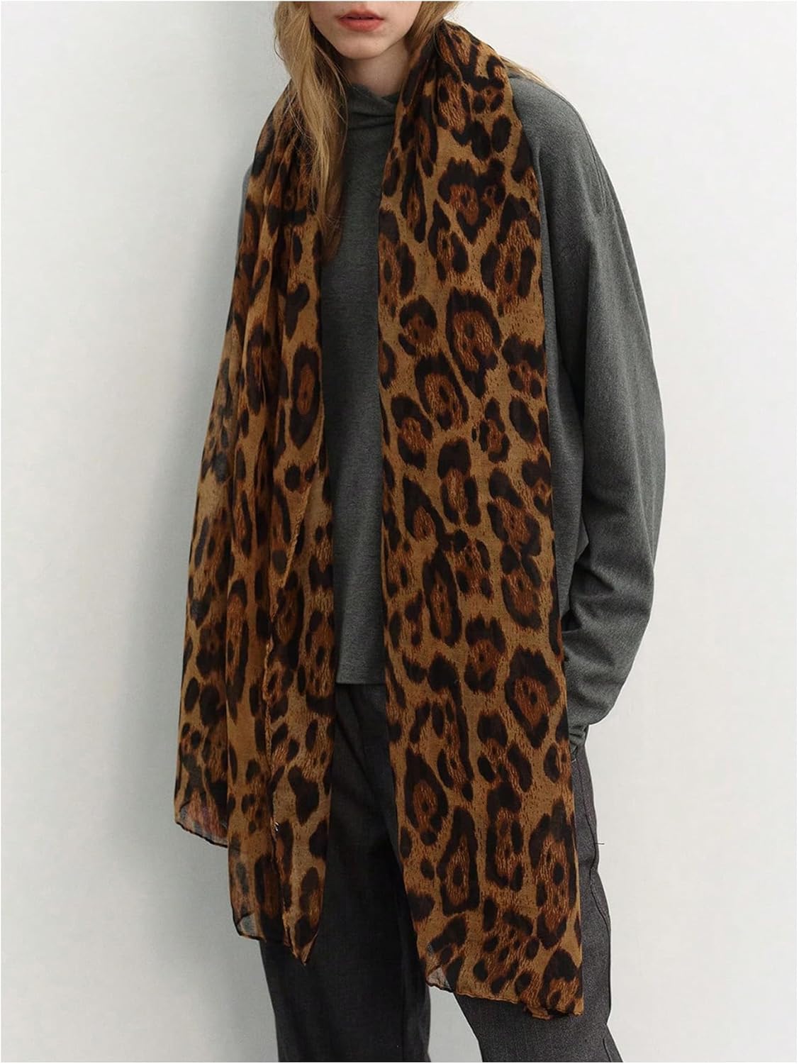 SHENHE Women's Leopard Print Scarves Lightweight Cheetah Scarf Shawls Wraps - Image 2